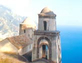 European church overlooking the ocean