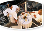 A couple dining on a cruise