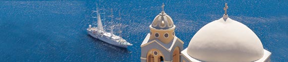 Cruise ship sailing at sea